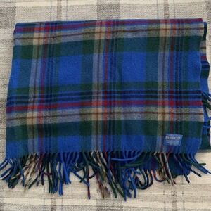 Vtg Pendleton Wool Blanket Throw Plaid Fringe Made In USA